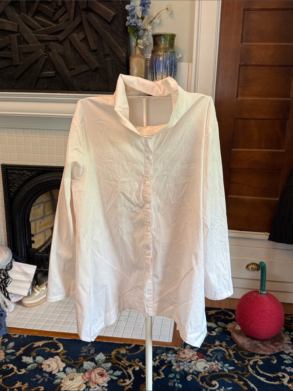Inae  Light Pink Button-Down Tunic Shirt- worn about 3 times. 99 retail - Picture 2 of 7